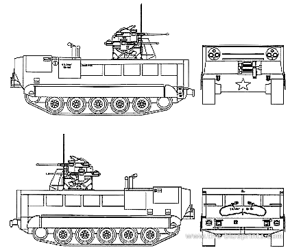Танк M548 Gun Truck - чертежи, габариты, рисунки
