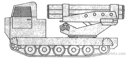 Танк M548 MLRS - чертежи, габариты, рисунки