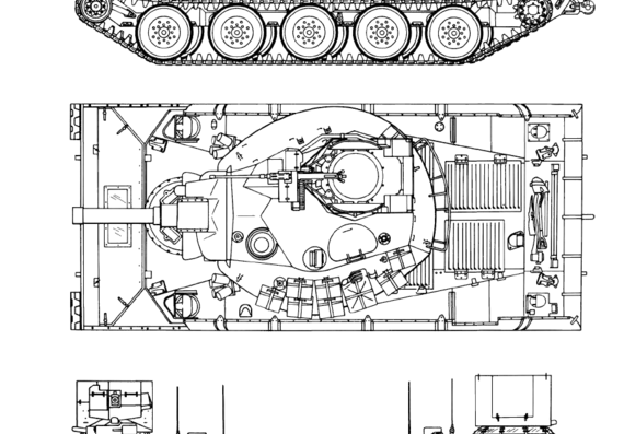 Tank M551A1 Sheridan - drawings, dimensions, figures