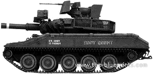 Tank M551 Sheridan - drawings, dimensions, figures