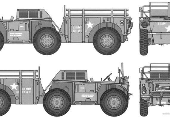 Tank M561 Gama Goat - drawings, dimensions, figures