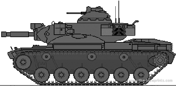 Танк M60A2 Patton - чертежи, габариты, рисунки