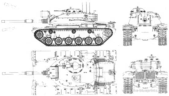 Танк M60A3 - чертежи, габариты, рисунки