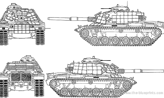 Танк M60A3 ERA - чертежи, габариты, рисунки