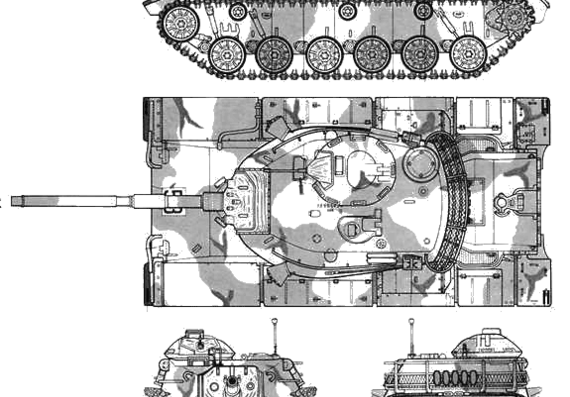 Танк M60A3 Super Cheyenne - чертежи, габариты, рисунки