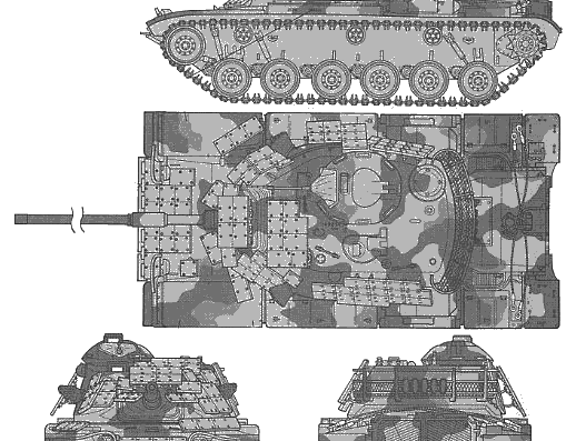 Tank M60 A1 - drawings, dimensions, figures