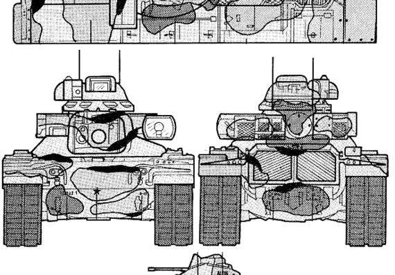 Танк M60 A2 Starship - чертежи, габариты, рисунки