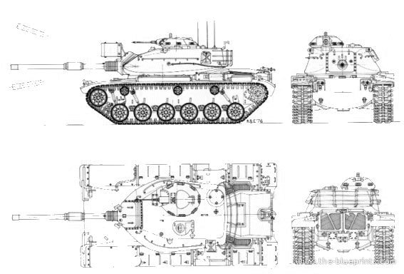 Танк M60 A3 - чертежи, габариты, рисунки