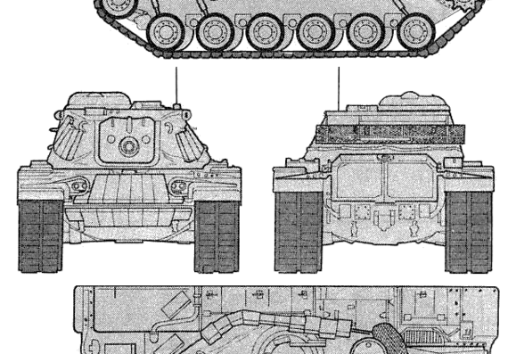 Танк M60 Blazer - чертежи, габариты, рисунки
