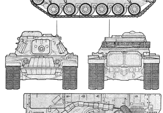 Танк M60 Magach 6 Blazer - чертежи, габариты, рисунки