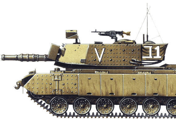 Танк M60 Magach 7-Gimel IDF - чертежи, габариты, рисунки