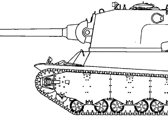 Tank M6A2E1 - drawings, dimensions, figures