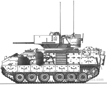 Танк M6 Linebacker - чертежи, габариты, рисунки