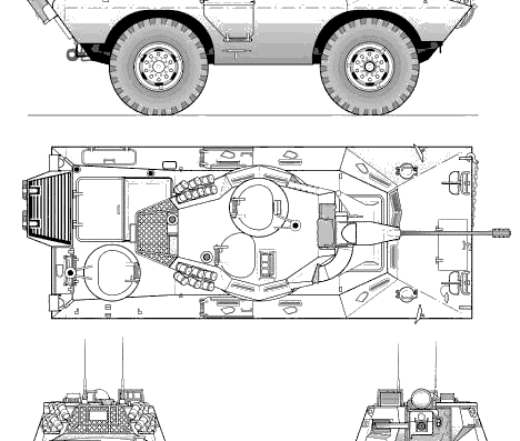 Tank M706 Cadillac Gage V-150 Commando 20mm - drawings, dimensions, figures
