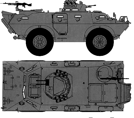 Танк M706 Commando - чертежи, габариты, рисунки