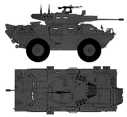 Танк M706 Commando 20mm - чертежи, габариты, рисунки