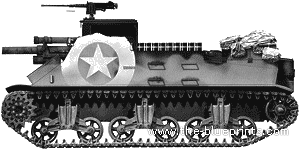 Tank M7 Priest - drawings, dimensions, figures