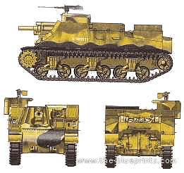 Tank M7 Priest 105mm GMC - drawings, dimensions, figures