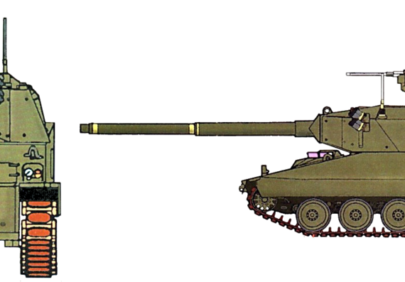 Tank M8 AGS - drawings, dimensions, figures