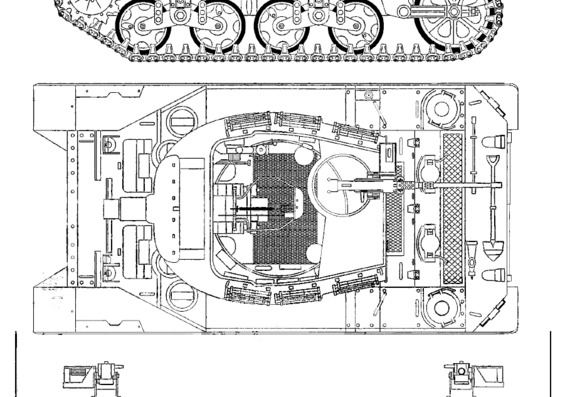 Tank M8 Scott 75mm GMC - drawings, dimensions, figures