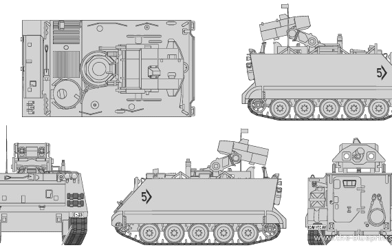 Танк M901 A1 ITV Hammerhead - чертежи, габариты, рисунки