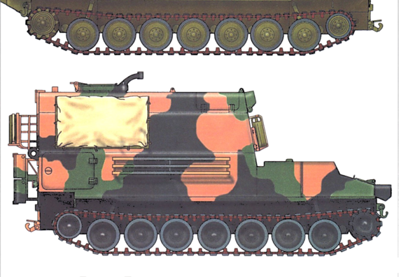 Tank M992 Paladin - drawings, dimensions, figures