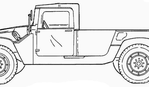 Tank M998A1 HMMWV - drawings, dimensions, figures