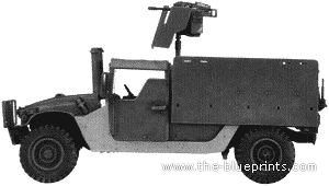 Tank M998 I.E.D Gun Truck - drawings, dimensions, figures