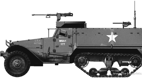 Танк M9A1 - чертежи, габариты, рисунки