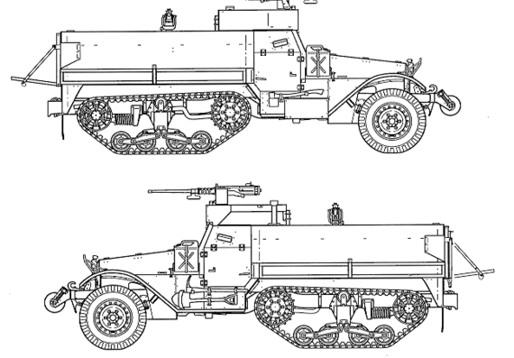 Tank M9A1 Half Track - drawings, dimensions, figures