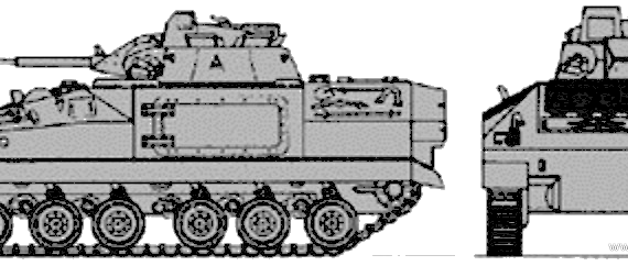 Танк MCV80 Warrior - чертежи, габариты, рисунки