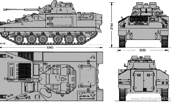 MCV 80 Warrior tank - drawings, dimensions, pictures