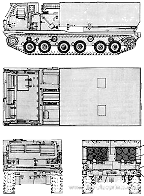 MLRS tank - drawings, dimensions, figures