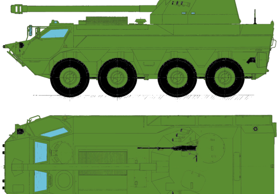 Tank MOP-4K - drawings, dimensions, figures