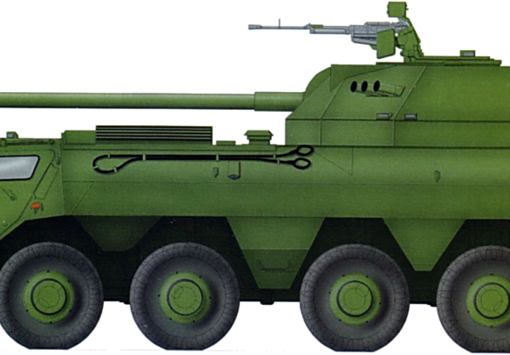 Танк MOP-4K 120mm - чертежи, габариты, рисунки