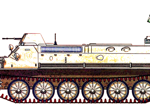 Tank MT-LB + 107mm Rockets - drawings, dimensions, figures