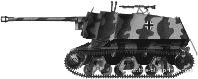 Танк Marder I Panzerjager 39H - чертежи, габариты, рисунки