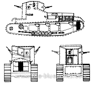 Tank Mark A Whippet (1918) - drawings, dimensions, pictures