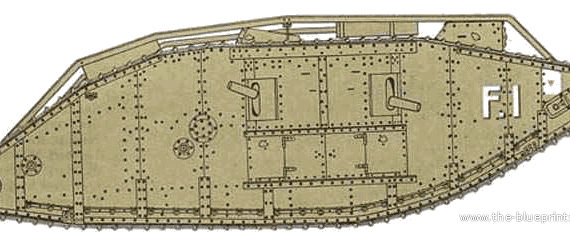 Tank Mark IV Female - drawings, dimensions, pictures