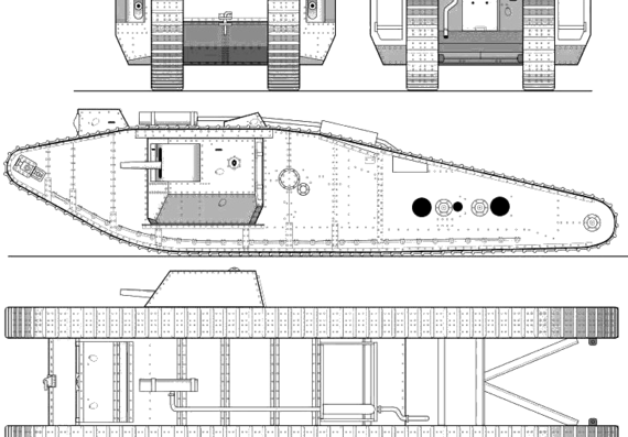 Tank Mark IV Male Tapdole - drawings, dimensions, pictures