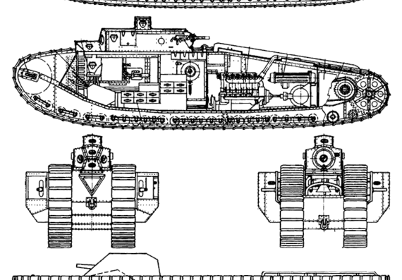 Tank Mark K (1917) - drawings, dimensions, pictures