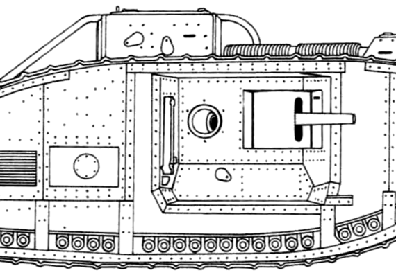 Tank Mark V - drawings, dimensions, figures