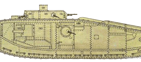 Танк Mark VIII Liberty Tank - чертежи, габариты, рисунки