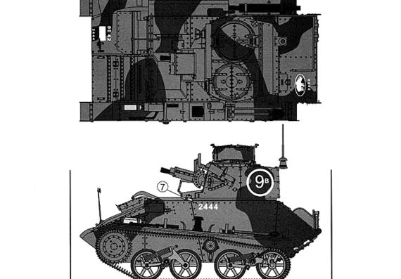 Танк Mark VI B Light Tank - чертежи, габариты, рисунки