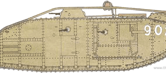 Tank Mark V Male Star - drawings, dimensions, pictures