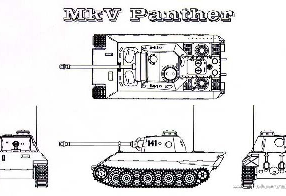 Танк Mark V Panter - чертежи, габариты, рисунки