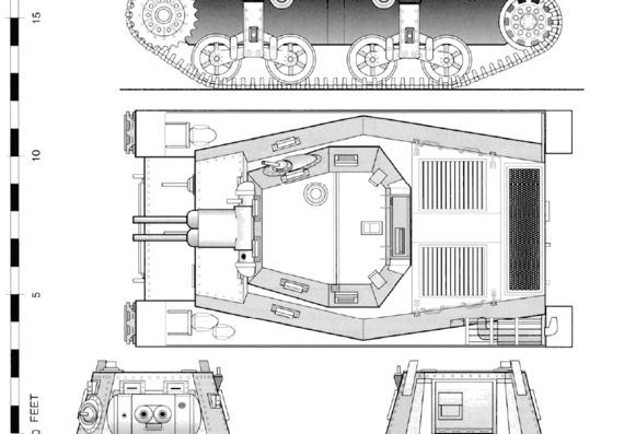 Marmon-Herrington MTLS-1 GI4 tank - drawings, dimensions, figures