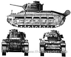 Matilda Mk.II tank - drawings, dimensions, pictures