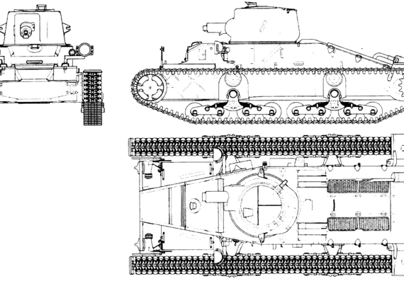 Танк Matilda Mk.I Infantry Tank A11 - чертежи, габариты, рисунки
