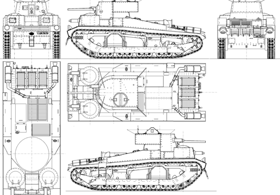 Танк Medium Tank Mark III - чертежи, габариты, рисунки